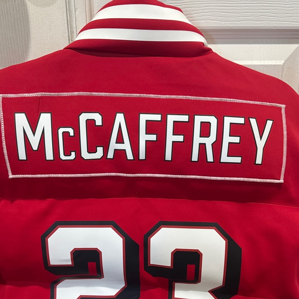 NWT Unisex Off Season McCaffrey Small San Francisco 49ers Red Jacket SOLD OUT - Picture 6 of 13